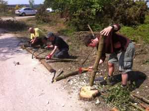 The team making hedge posts
